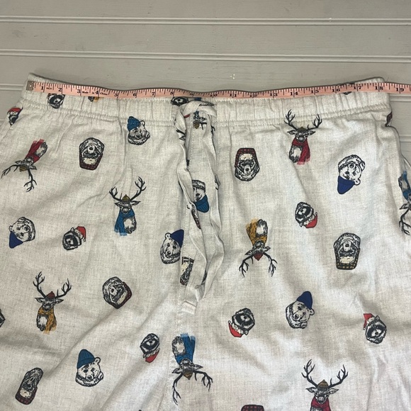 Old Navy Pajama Lounge Pants Brushed Flannel Drawstring Mens XL Winter Animals - Picture 10 of 12